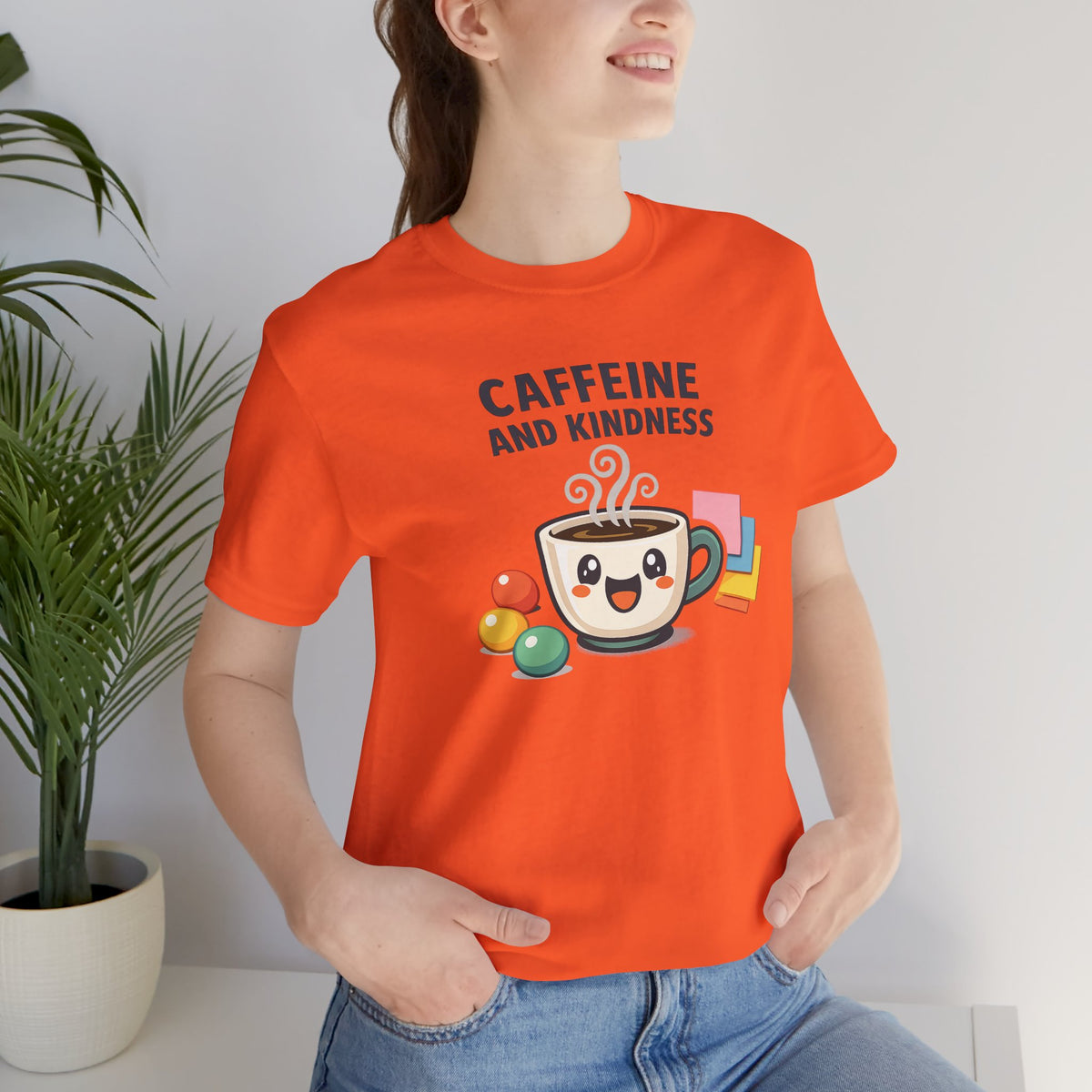 Caffeine and Kindness Coffee Graphic T Shirt