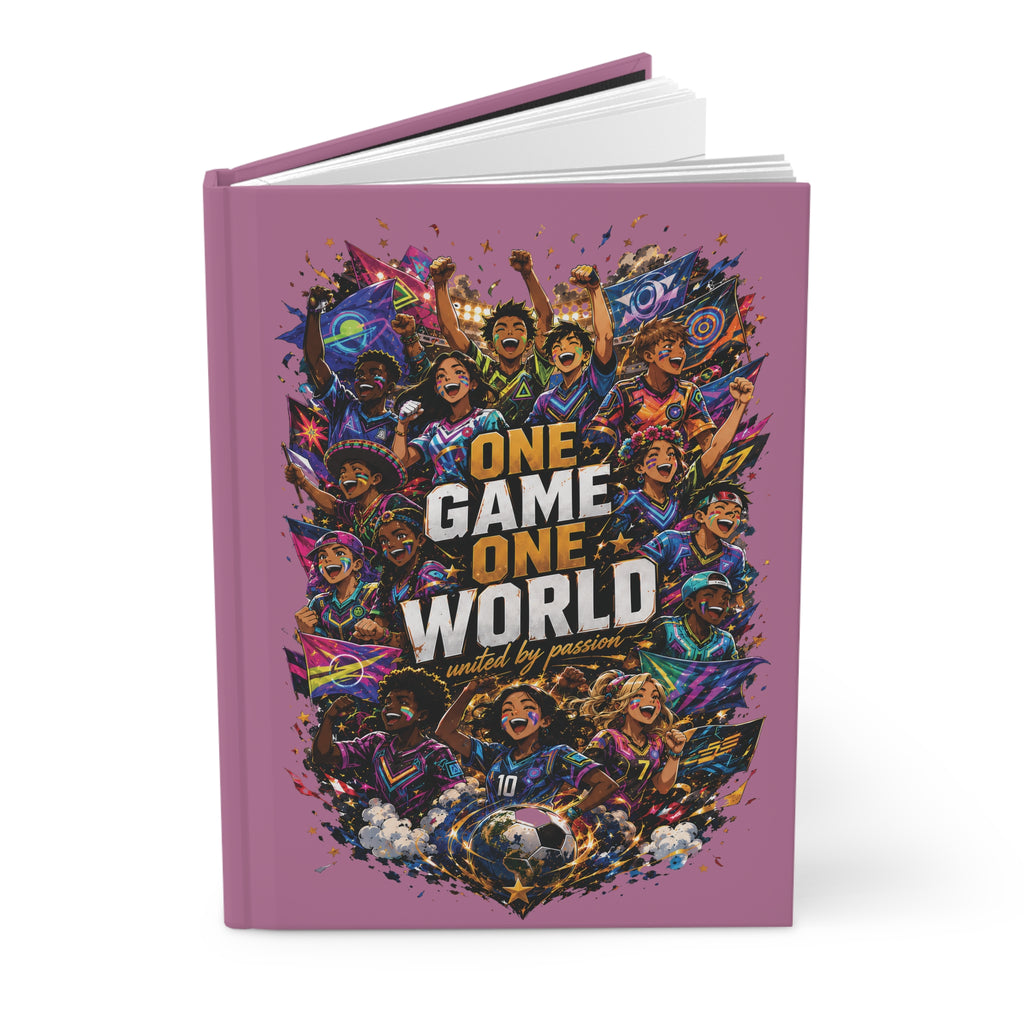 One Game One World Soccer Hardcover Journal — Personalized Sports Notebook