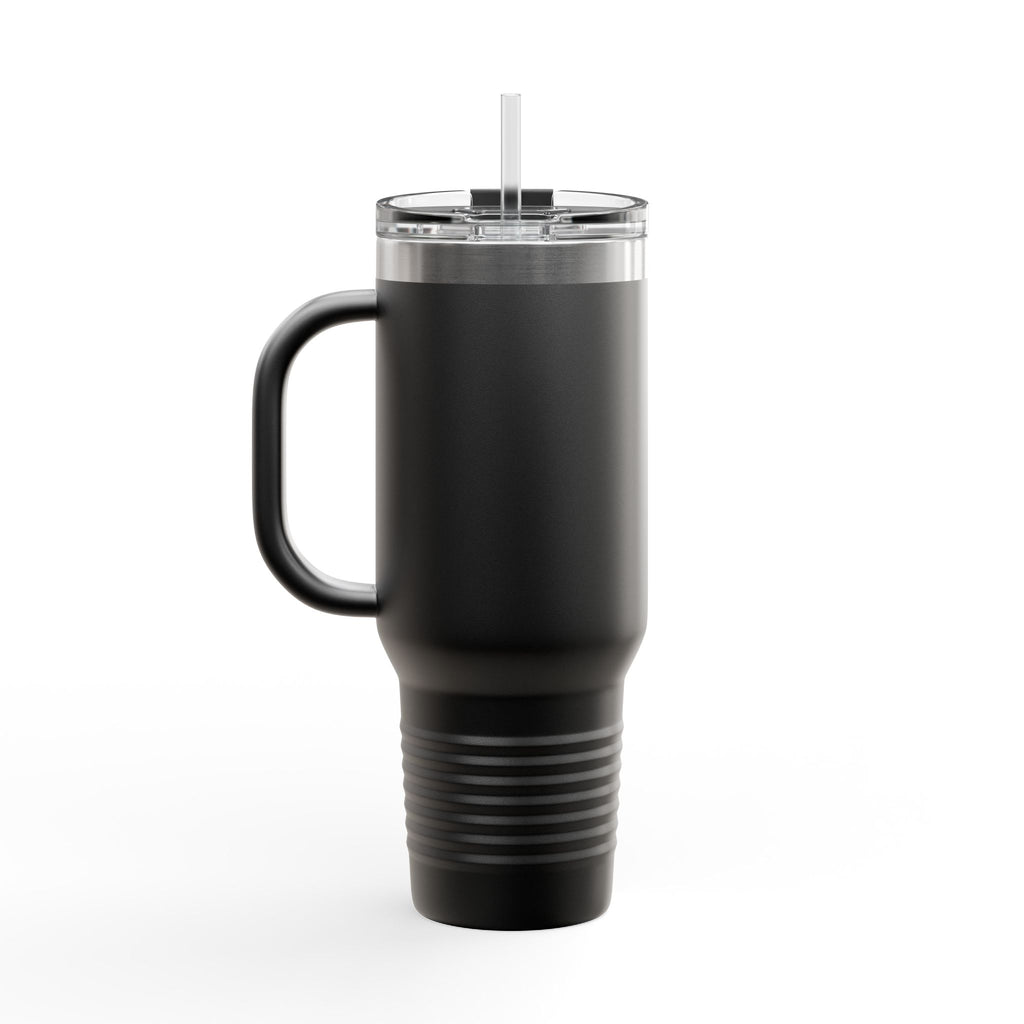 40oz Insulated Travel Mug — Cozy Girl Pink Hoodie Design