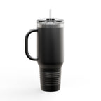 40oz Insulated Travel Mug — Cozy Girl Pink Hoodie Design