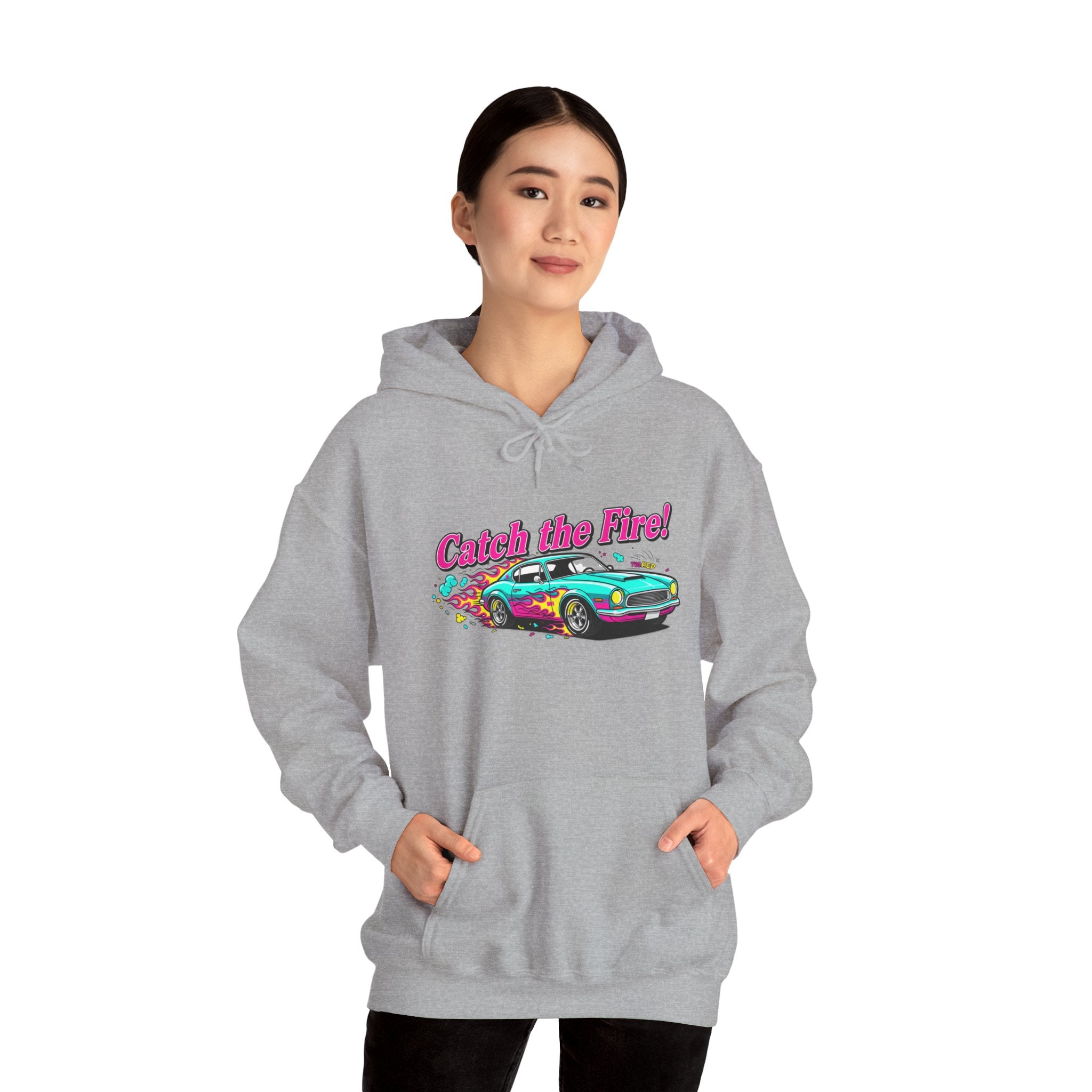 Retro Cartoon Dragster Hoodie – Vintage Racing Flame Graphic Pullover