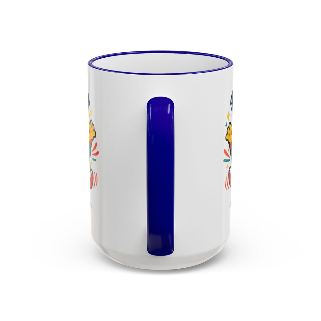 Happy Monster Accent Mug - Cute Cartoon Coffee Cup (11oz/15oz)