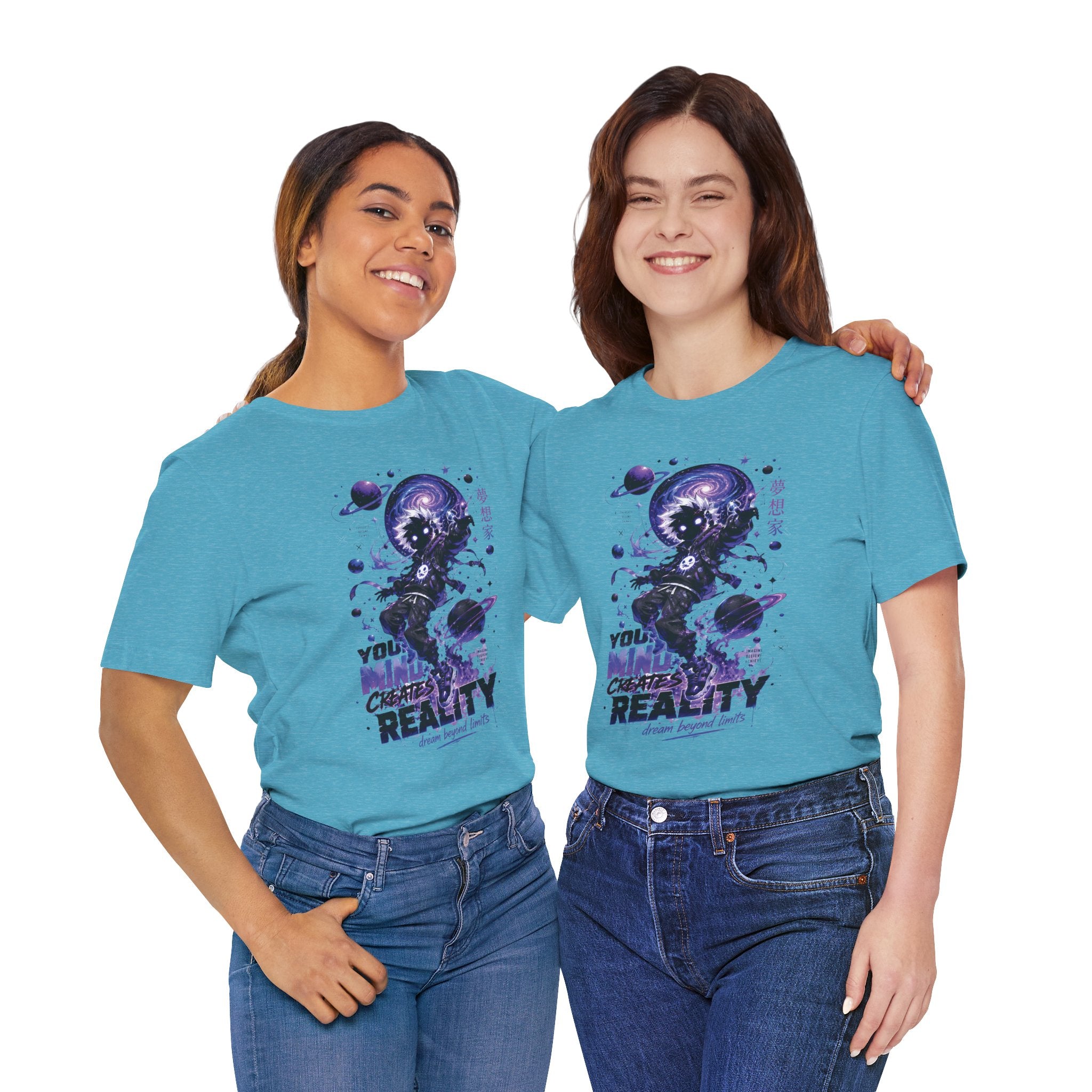 Astronaut Galaxy Tee — "Your Mind Creates Reality" Space Graphic T-Shirt