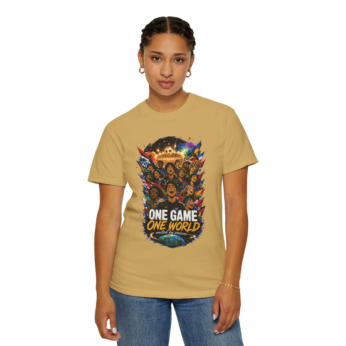 One Game One World Soccer T Shirt International Football Graphic Tee