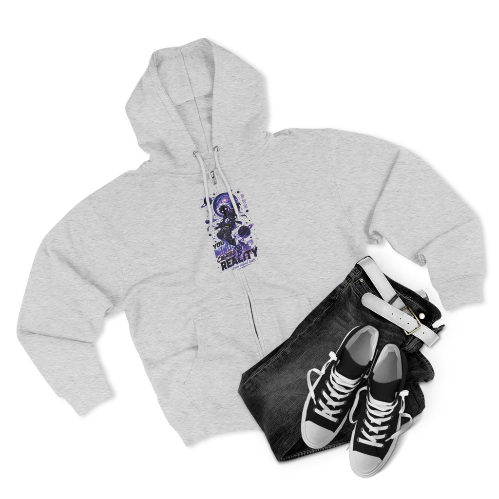 Dream Beyond Limits Zip Hoodie — Gothic Purple Graphic Zip-Up