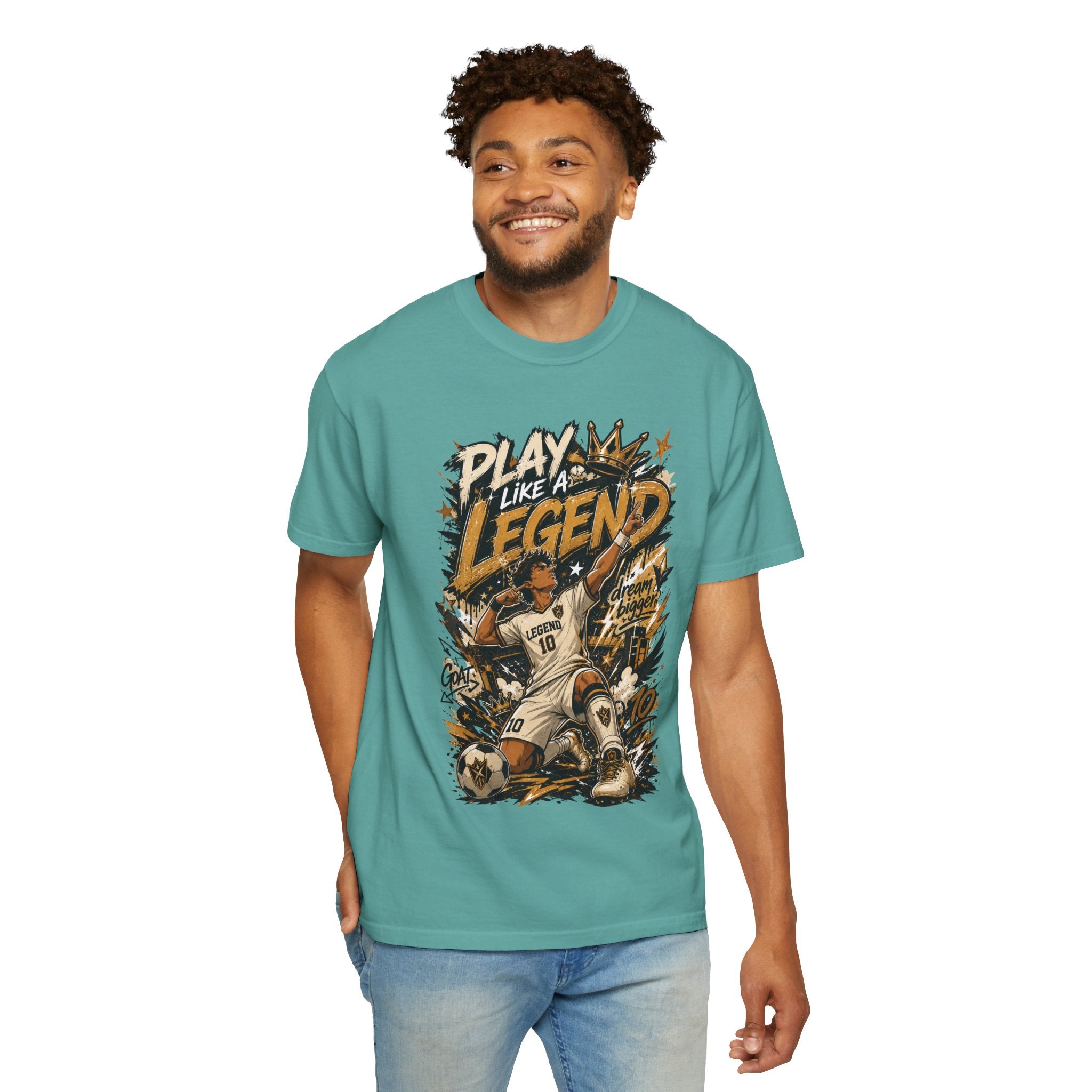 Play Like a Legend Soccer T-Shirt — Vintage Goal Celebration Graphic Tee