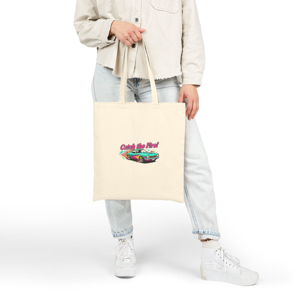 Retro Dragster Tote Bag – Vintage Car Graphic Canvas Tote
