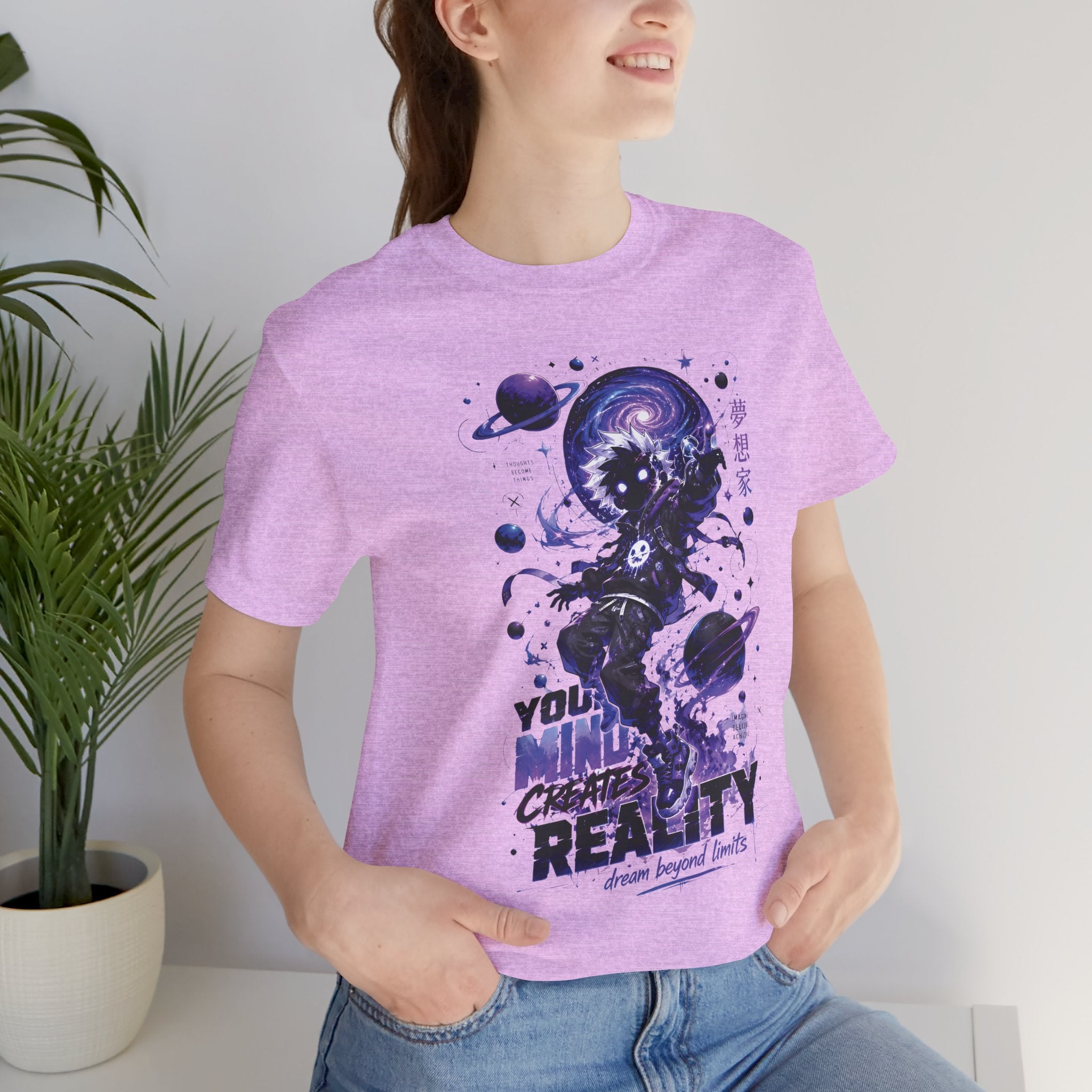 Astronaut Galaxy Tee — "Your Mind Creates Reality" Space Graphic T-Shirt