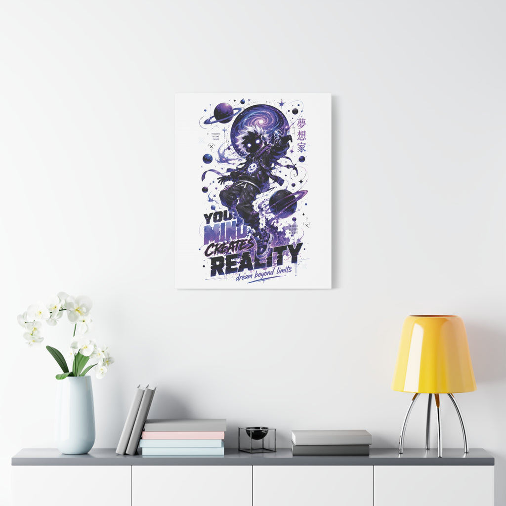 Space Astronaut Canvas Print — “You Mind Creates Reality” Inspirational Wall Art
