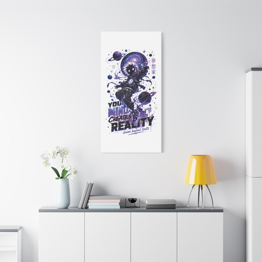 Space Astronaut Canvas Print — “You Mind Creates Reality” Inspirational Wall Art