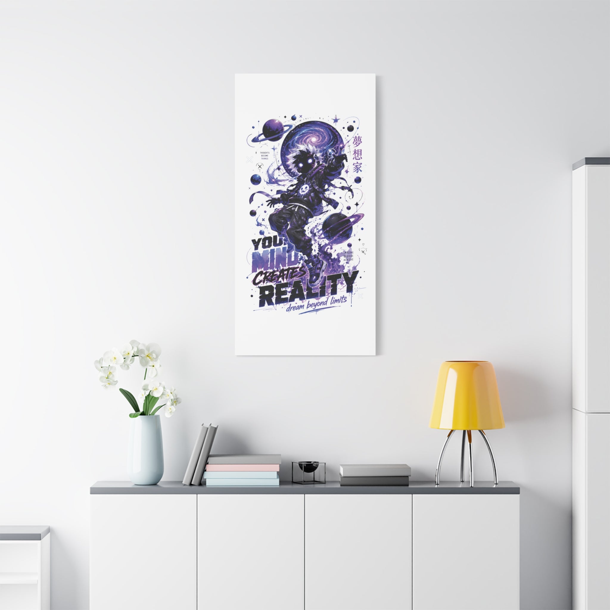 Space Astronaut Canvas Print — “You Mind Creates Reality” Inspirational Wall Art