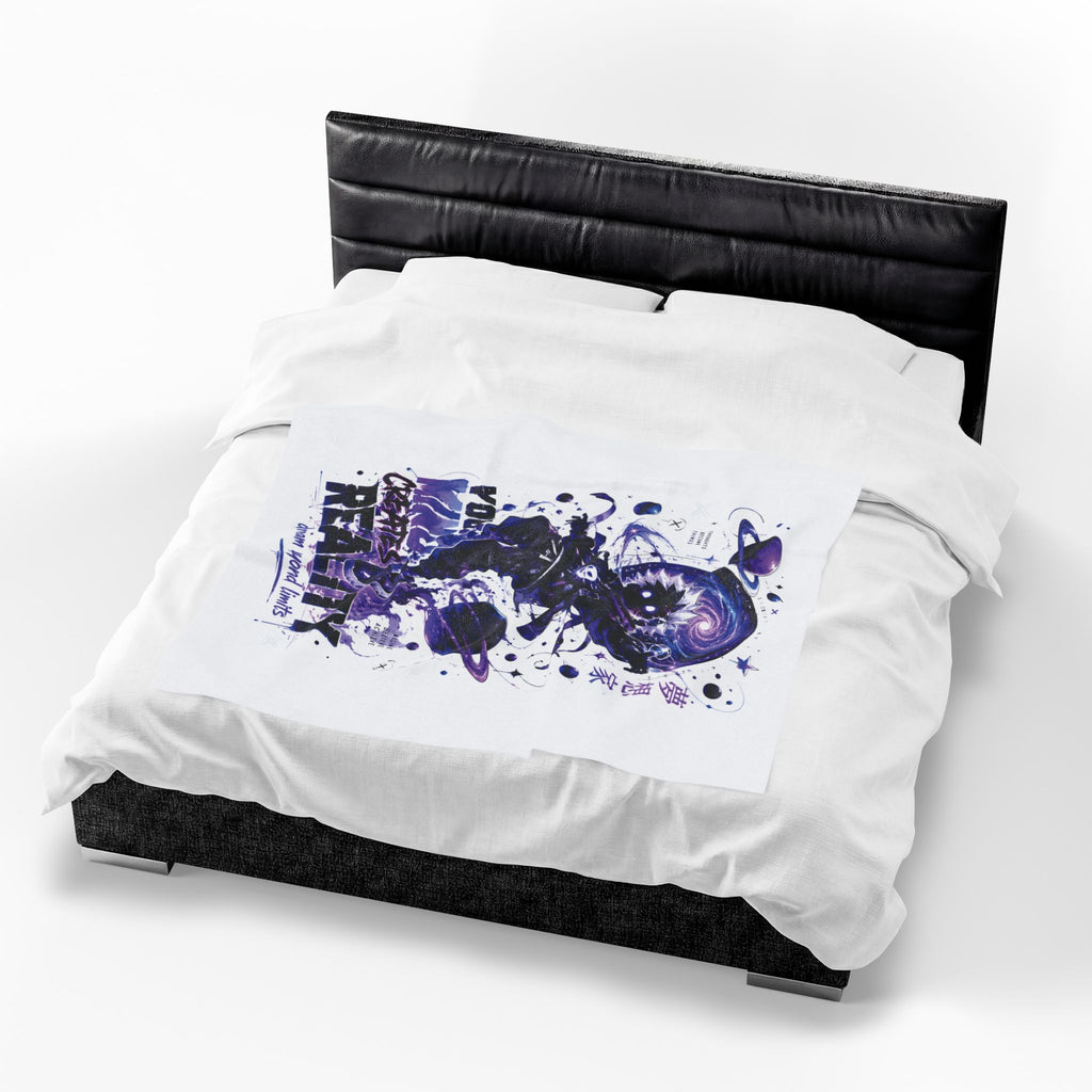 Velveteen Plush Blanket — Cosmic Astronaut 'Your Mind Creates Reality' Soft Throw