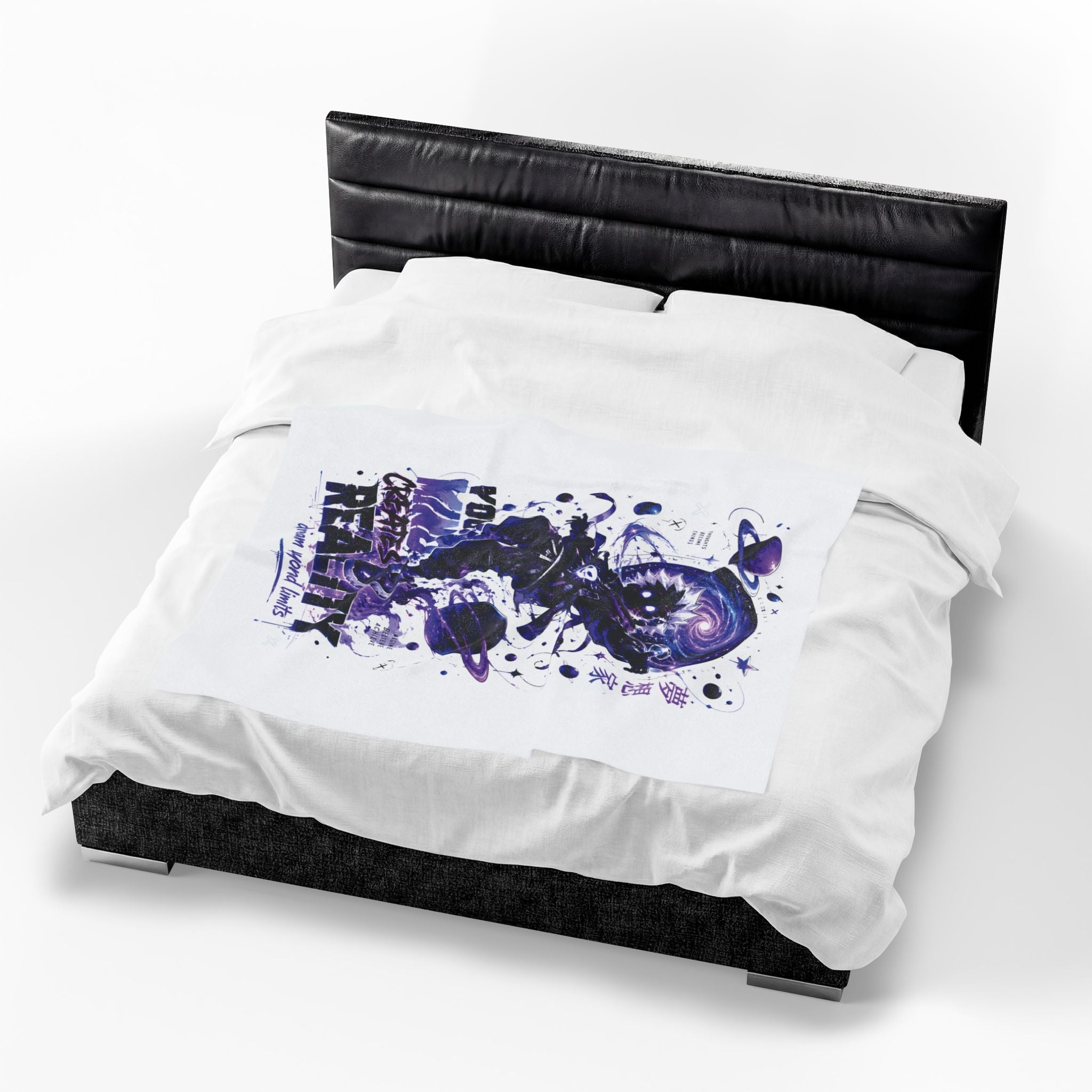 Velveteen Plush Blanket — Cosmic Astronaut 'Your Mind Creates Reality' Soft Throw