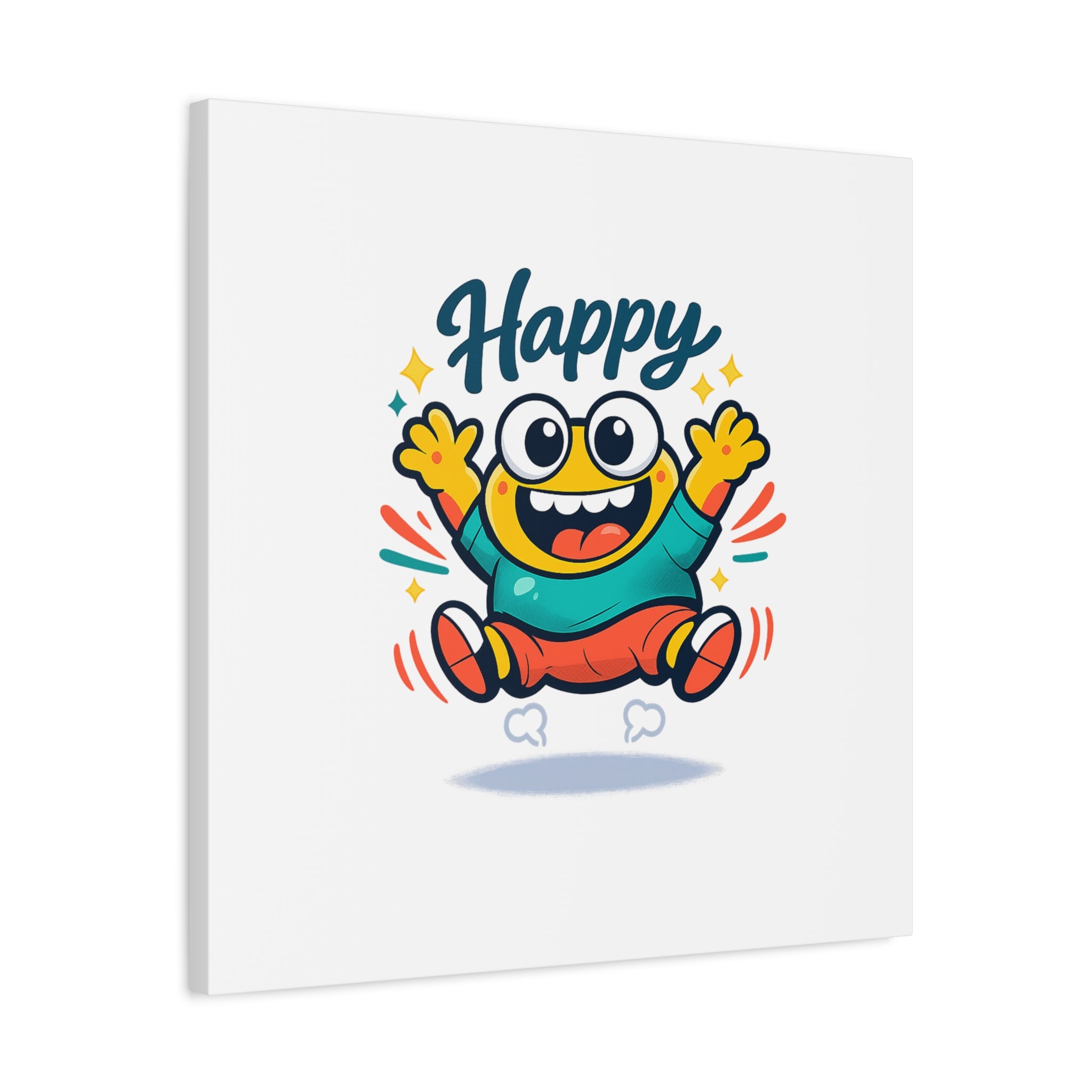 Happy Blob Cartoon Canvas | Bold Cartoon, Thick Outline, Kawaii Minimal
