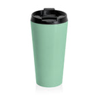 Cosmic Dreamer Travel Mug — 'Your Dream Creates Reality' Stainless Steel Tumbler (Seafoam)