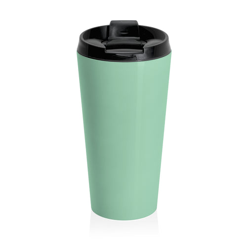Cosmic Dreamer Travel Mug — 'Your Dream Creates Reality' Stainless Steel Tumbler (Seafoam)