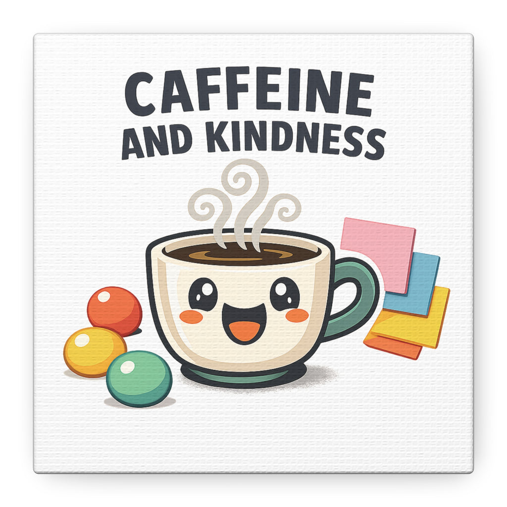 Caffeine and Kindness Canvas | Office Humor, Coffee Fuel Wall Art