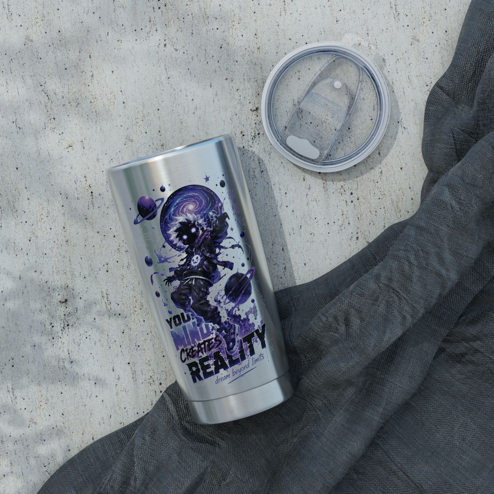 Galaxy Astronaut 20oz Tumbler — "Your Mind Creates Reality" Space Travel Insulated Cup