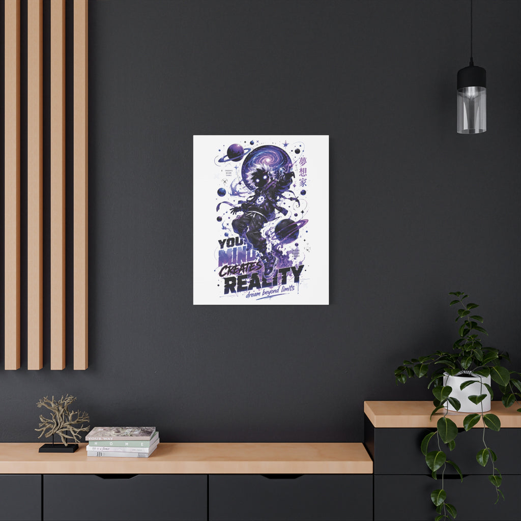 Space Astronaut Canvas Print — “You Mind Creates Reality” Inspirational Wall Art