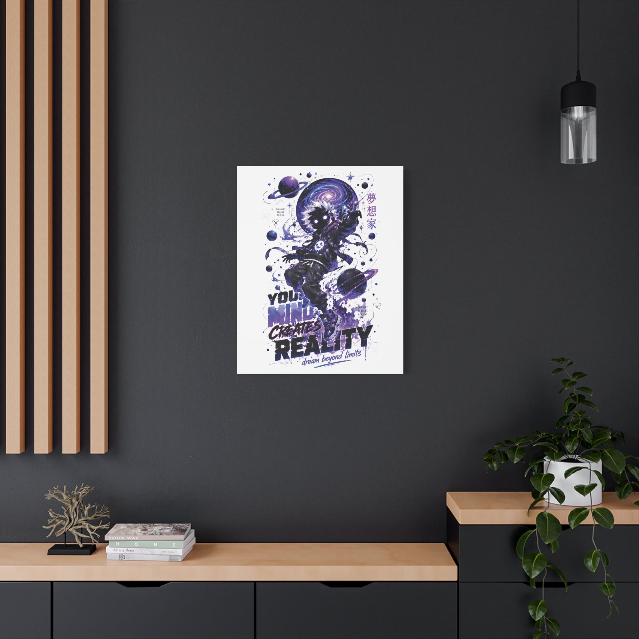 Space Astronaut Canvas Print — “You Mind Creates Reality” Inspirational Wall Art