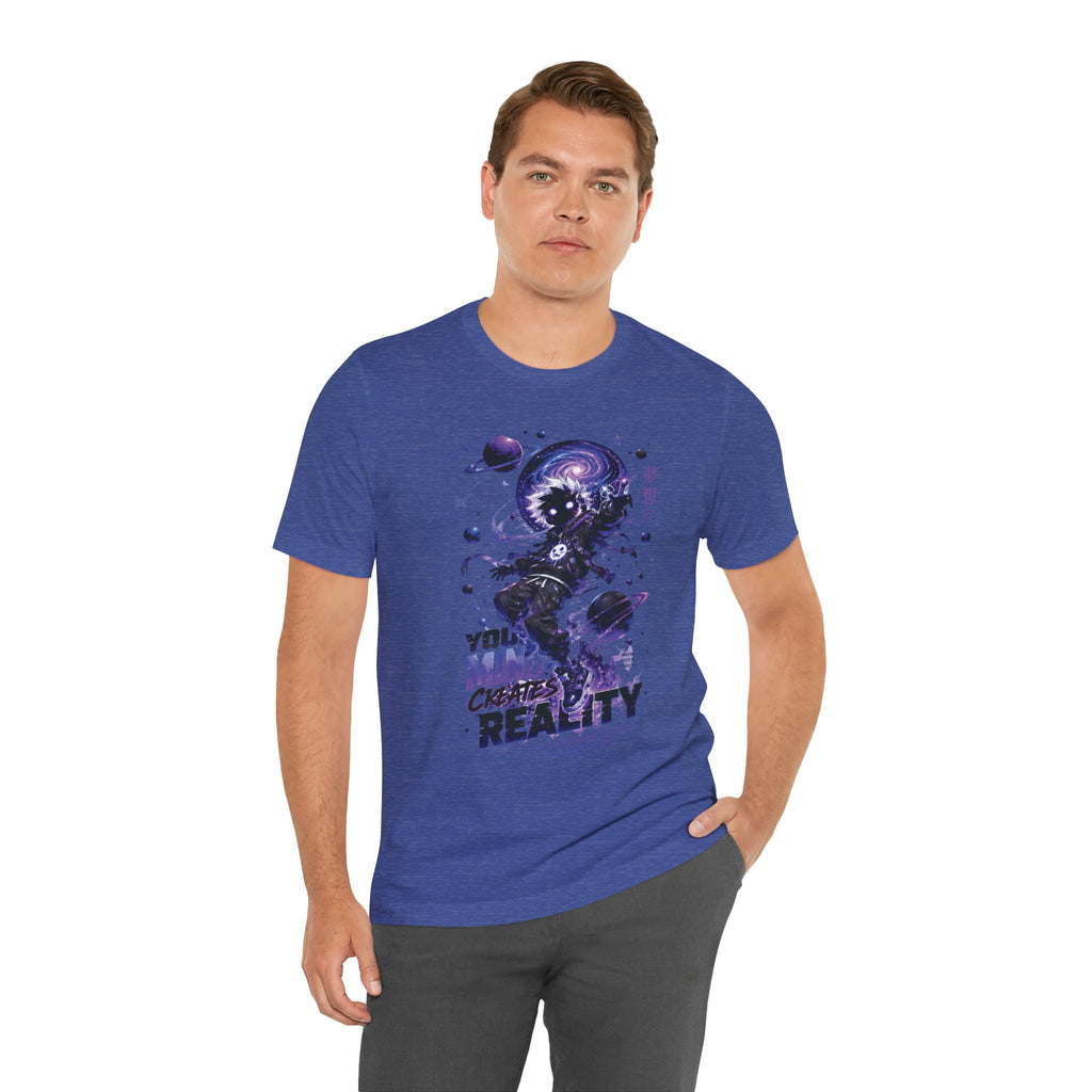 Astronaut Galaxy Tee — "Your Mind Creates Reality" Space Graphic T-Shirt