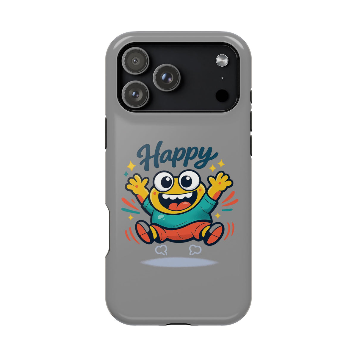Happy Monster Magnetic Protective Phone Case Gray