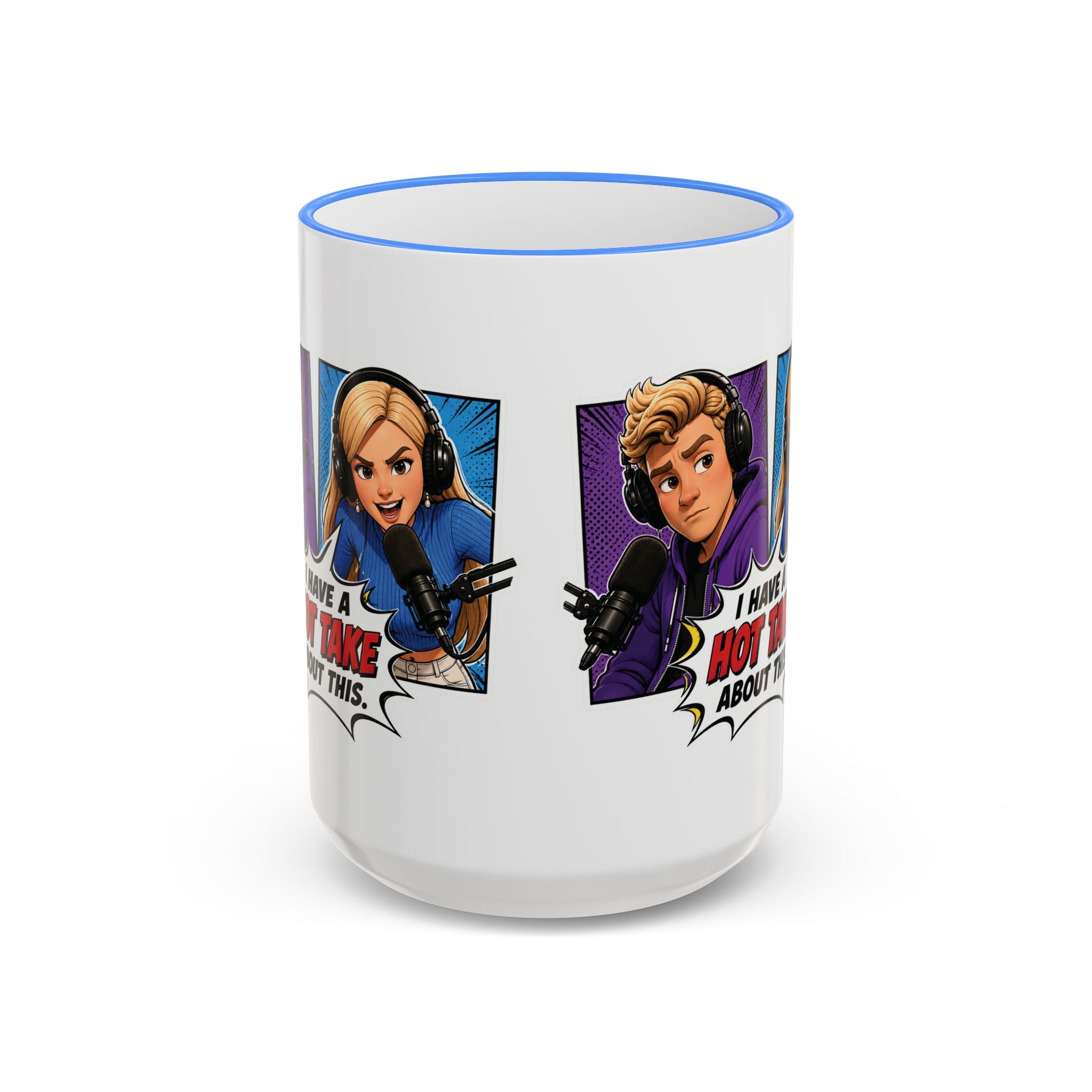 Jake And Emma Hot Take Accent Rim Mug – I Have A Hot Take About This Comic Coffee Cup (11oz/15oz)