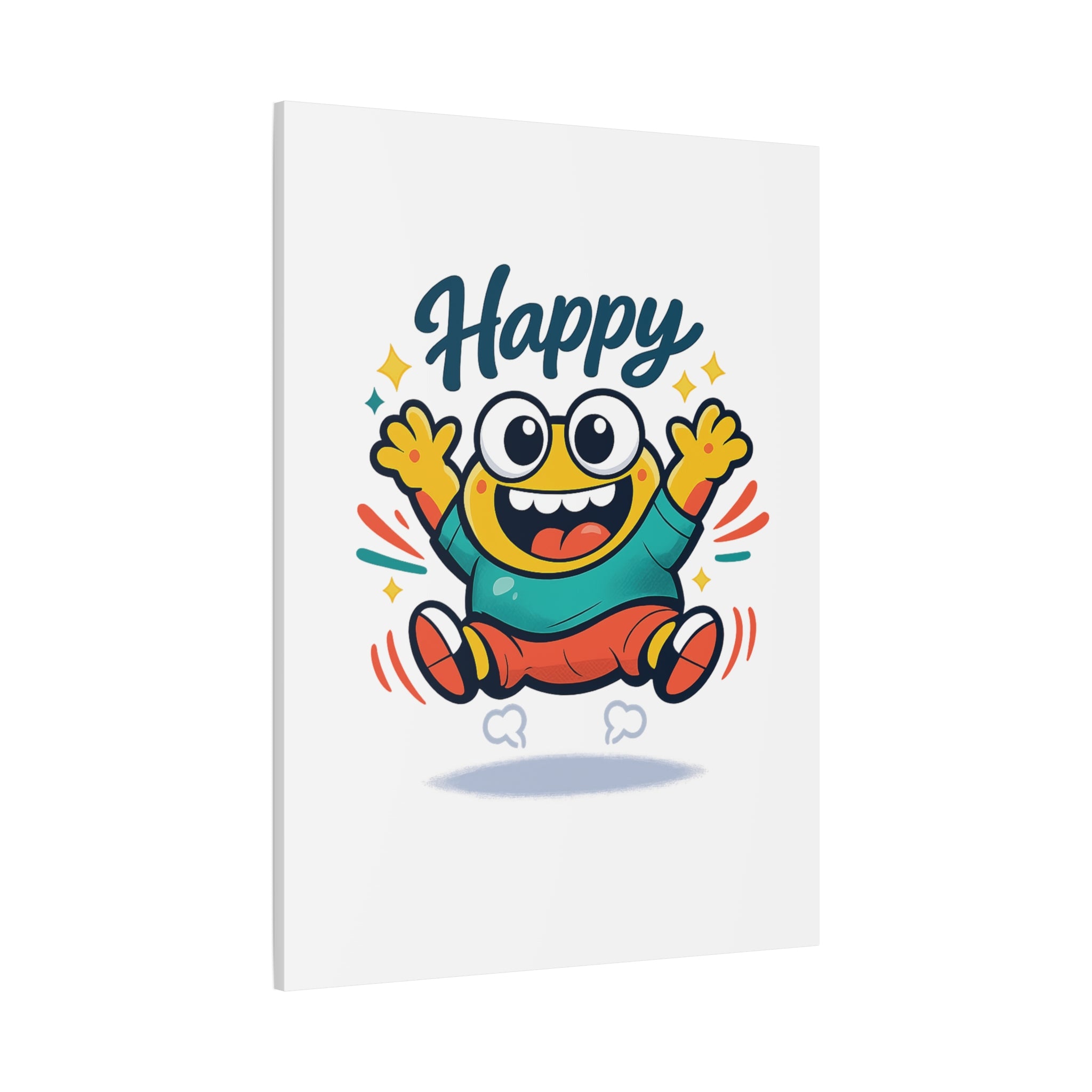 Happy Blob Cartoon Canvas | Bold Cartoon, Thick Outline, Kawaii Minimal
