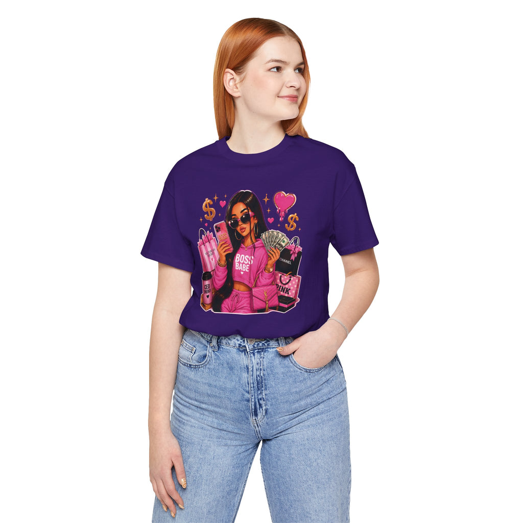 Boss Babe Pink Fashion T Shirt Glam Shopping Graphic Tee