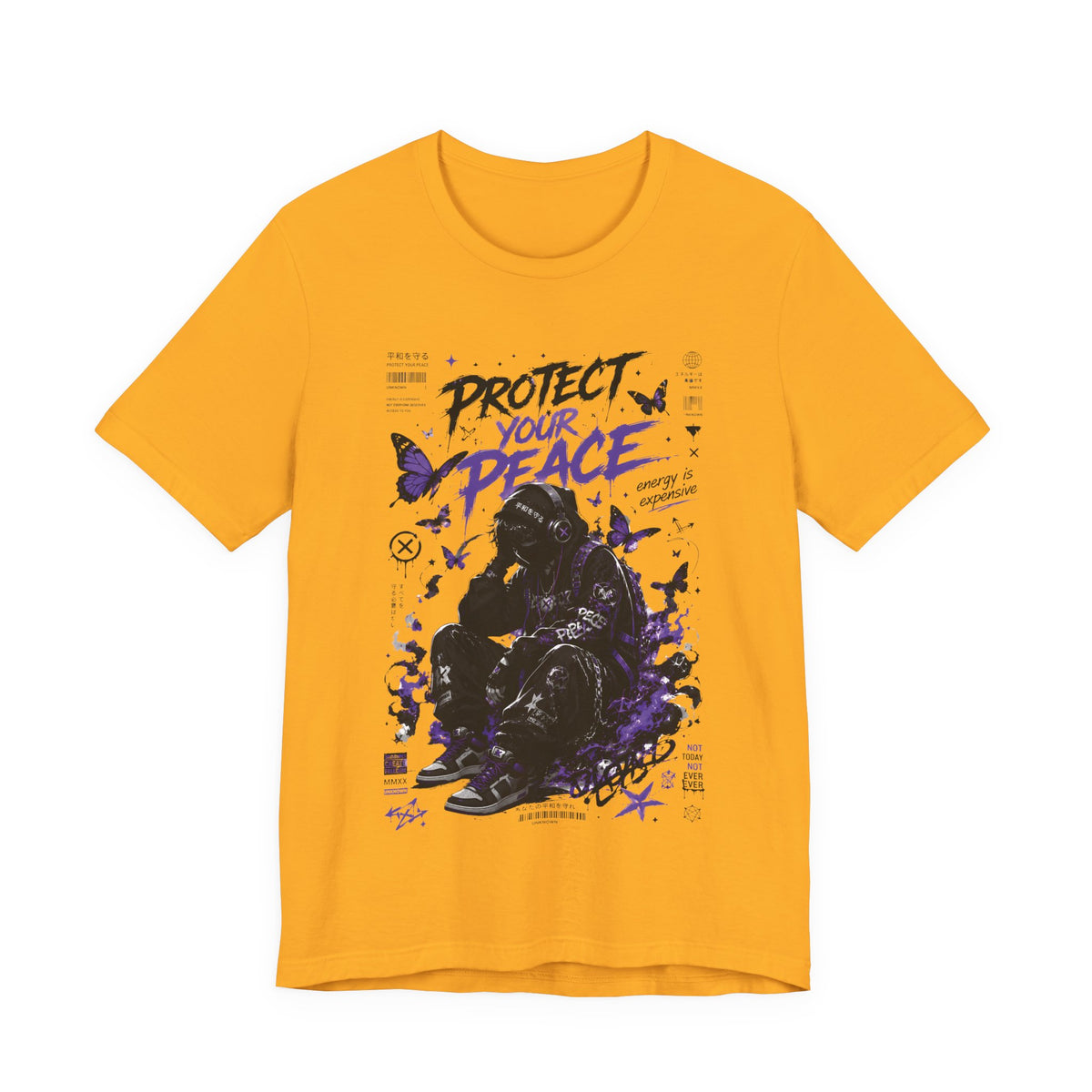 Protect Your Peace Gothic Butterfly Graphic T Shirt