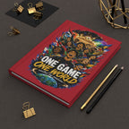 Hardcover Journal — "One Game One World" Soccer Keepsake (Custom Name & Number)