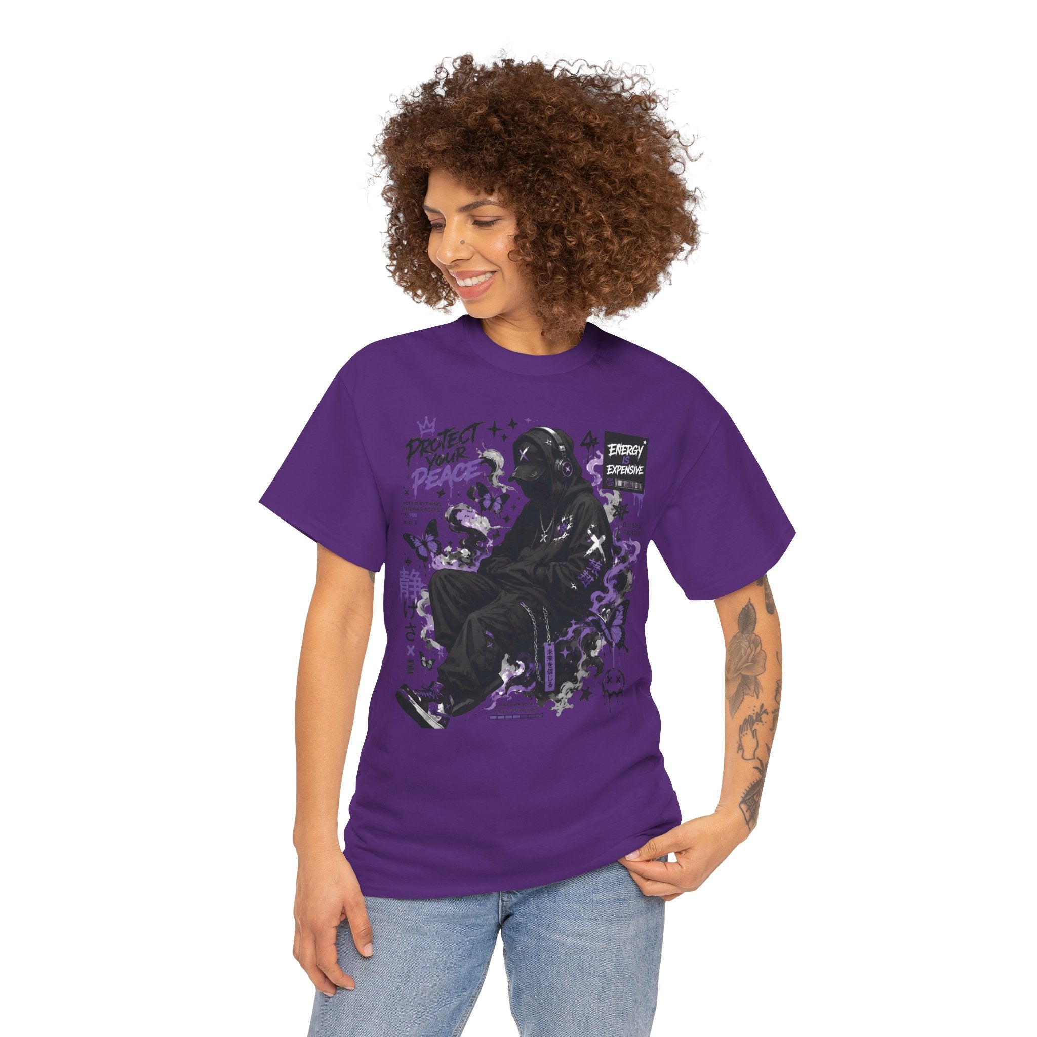 Peacekeeper Anime Graphic Tee — Purple Aesthetic Streetwear