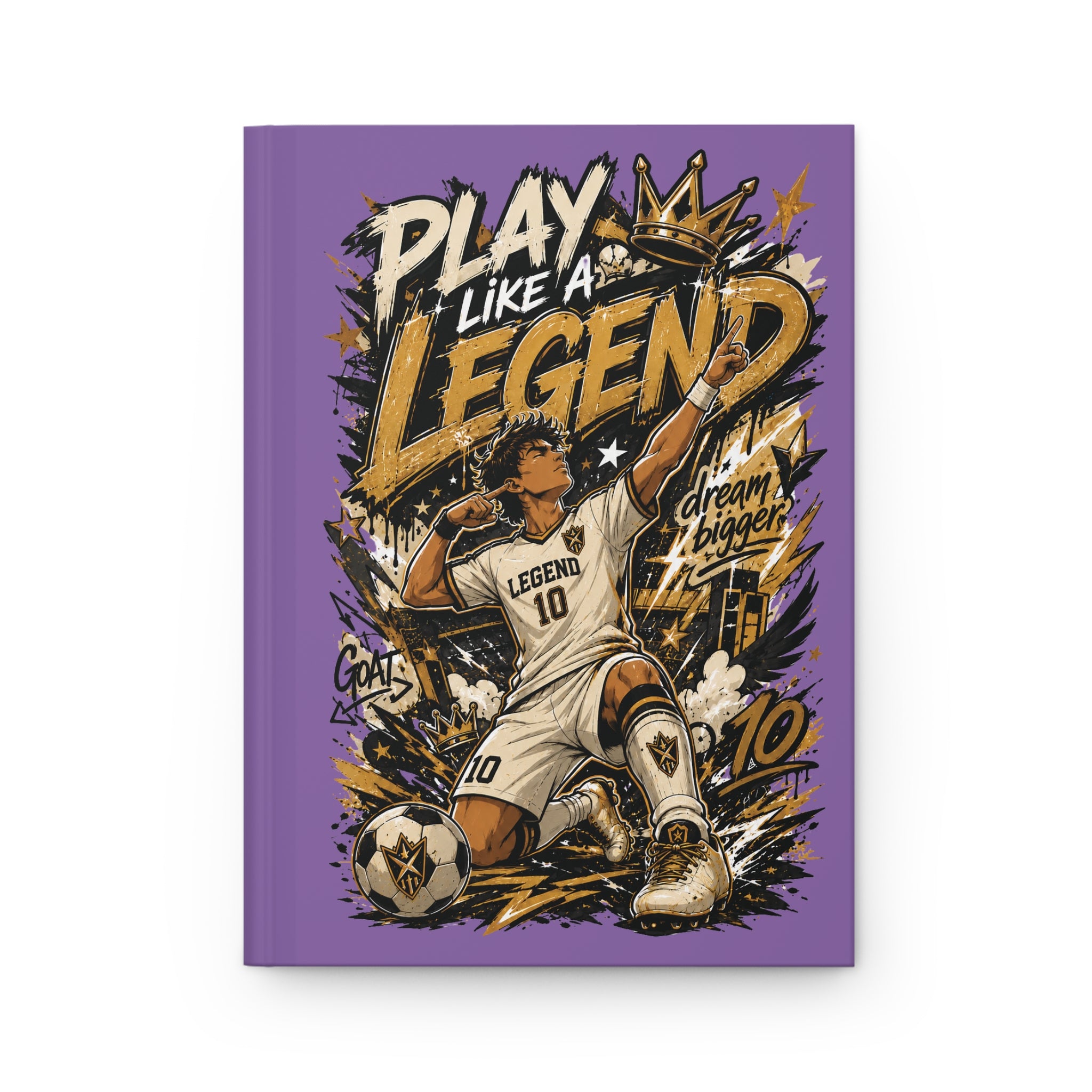 Play Like a Legend Soccer Journal — Personalized Hardcover Notebook (Add Name & Number)