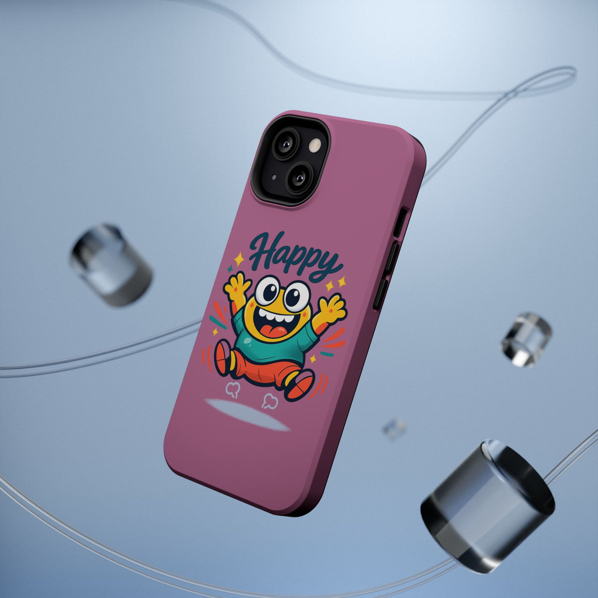 Happy Monster Magnetic Protective Phone Case Pink