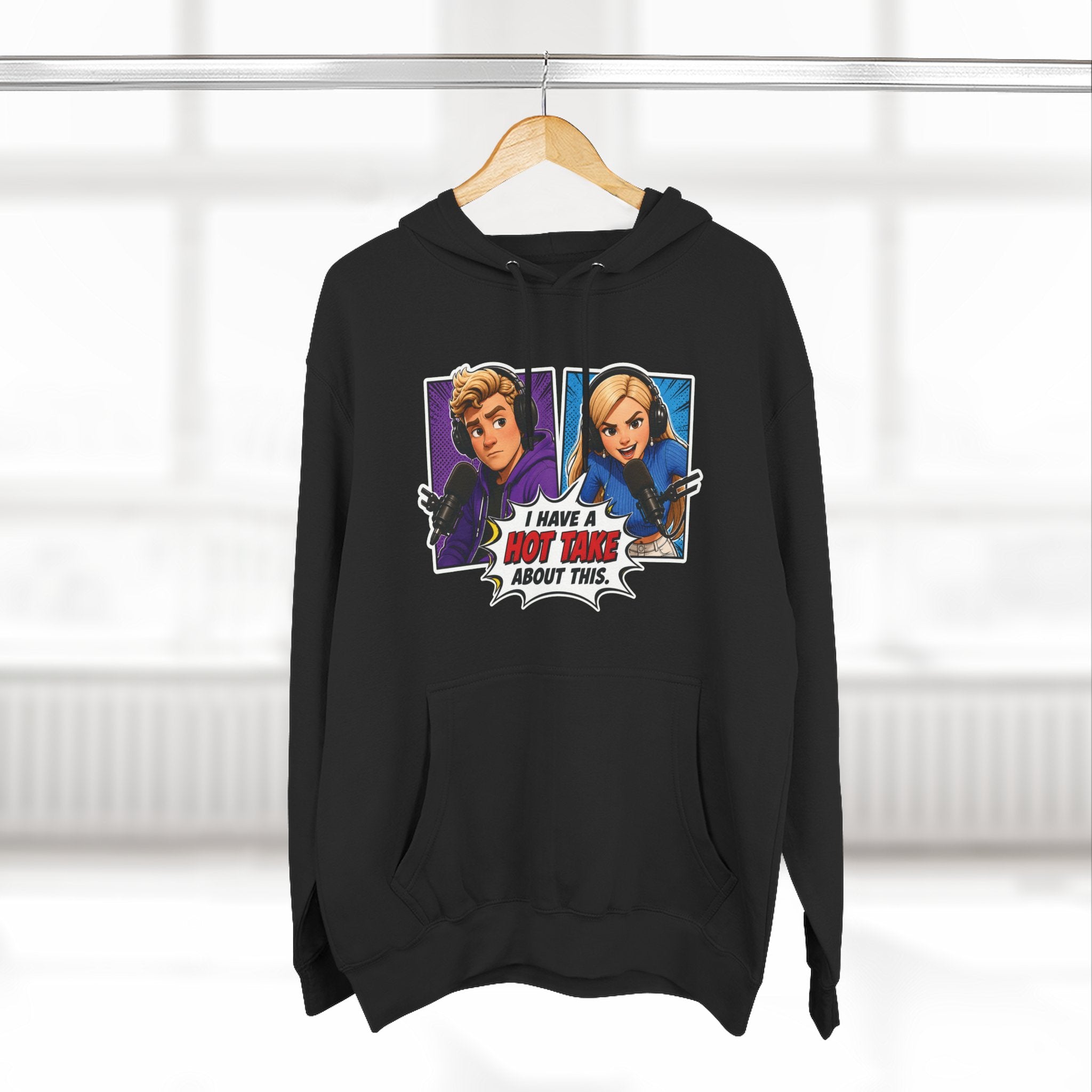 Comic Pop Art Hoodie — “I Have a Hot Take About This” Graphic Pullover