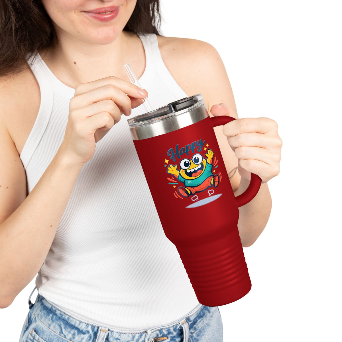 Happy Monster 40oz Insulated Travel Mug