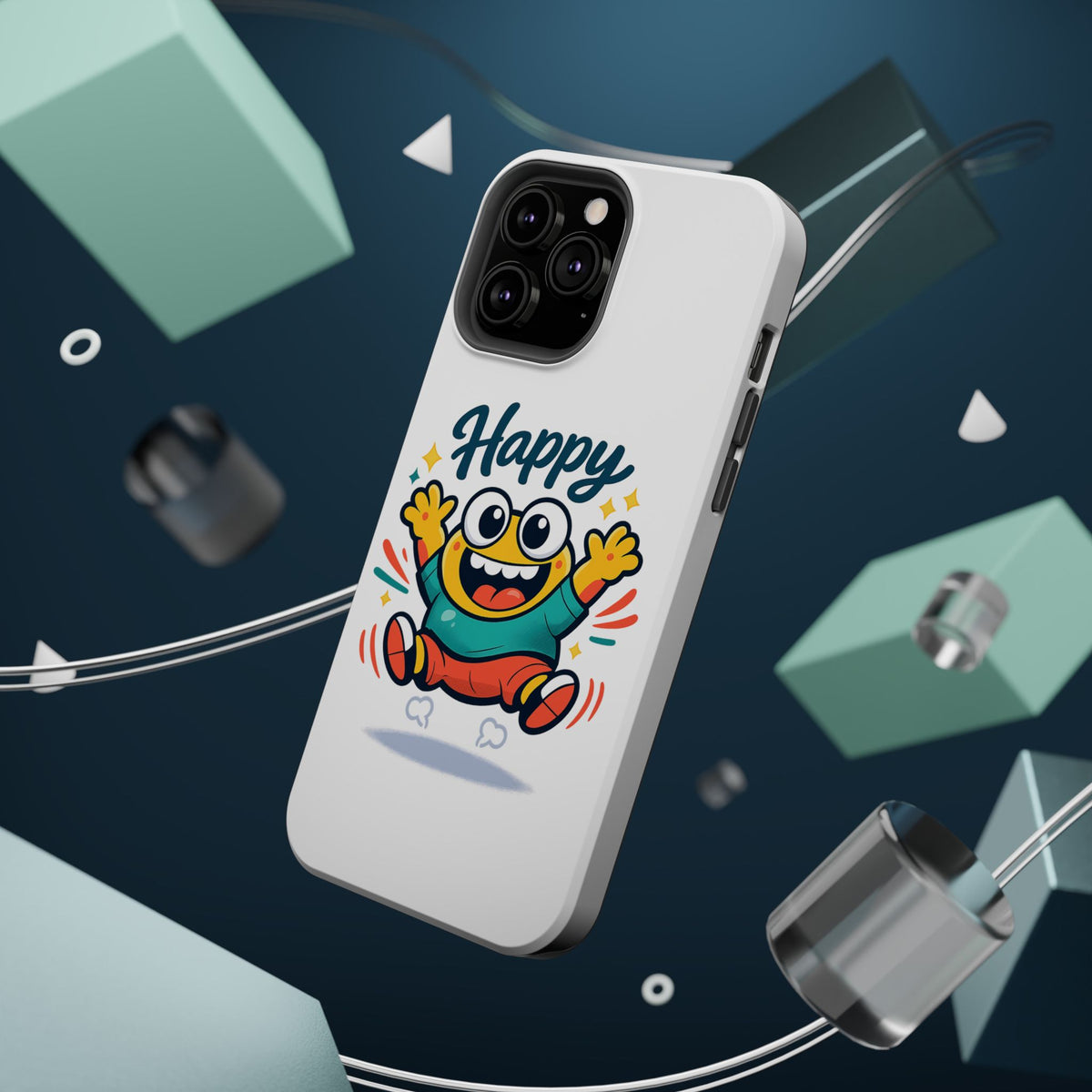 Happy Monster Magnetic Protective Phone Case White