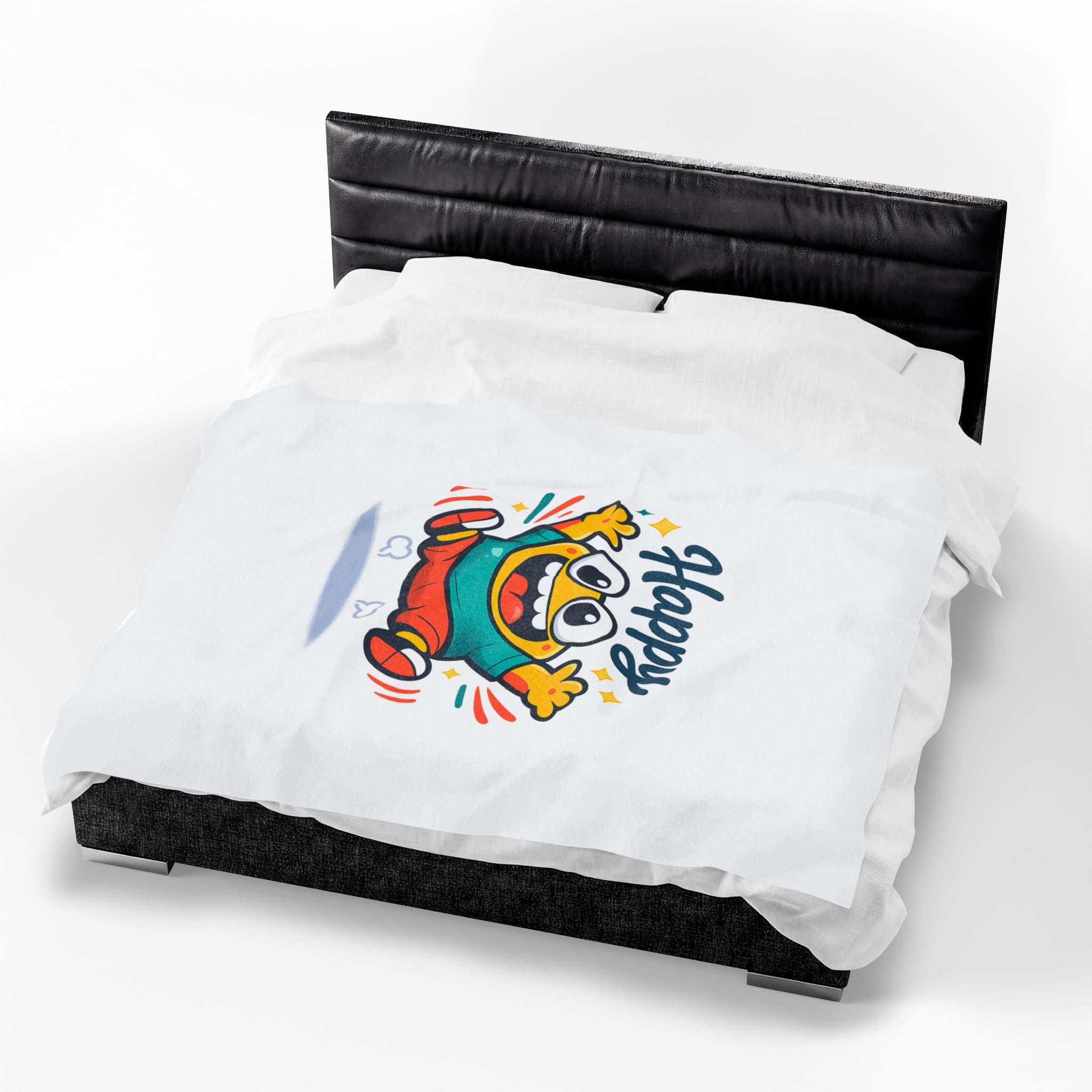 Happy Mood Face Velveteen Blanket - Cute Cartoon Throw