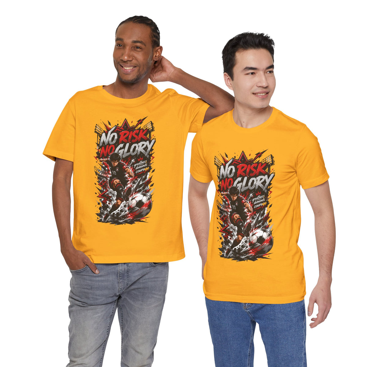 No Risk No Glory Soccer Graphic T Shirt