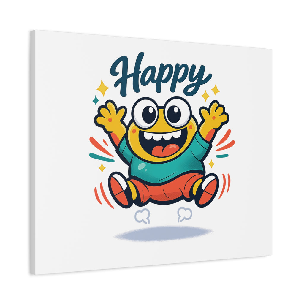 Happy Blob Cartoon Canvas | Bold Cartoon, Thick Outline, Kawaii Minimal