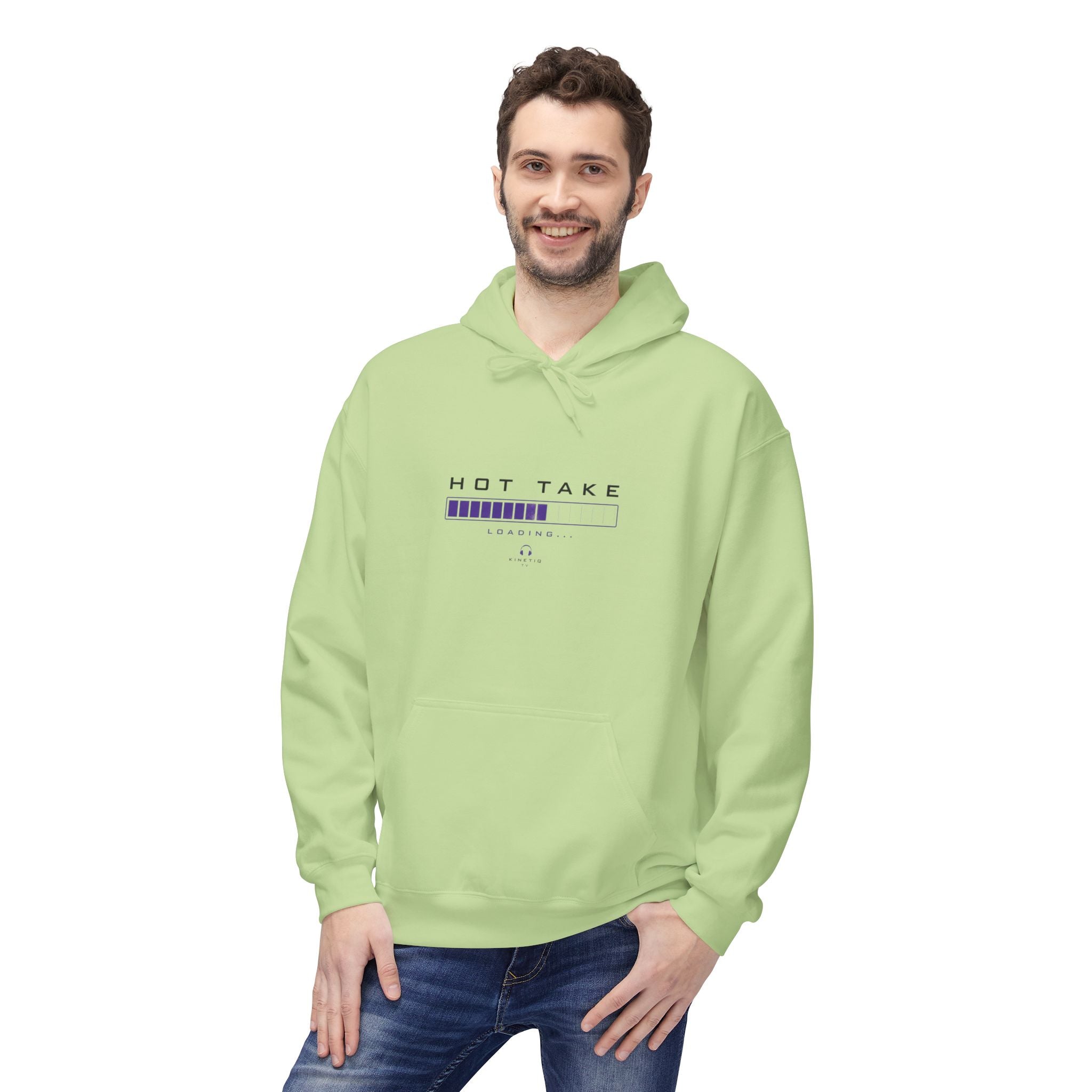 HOT TAKE Loading Hoodie — Minimalist Graphic Pullover