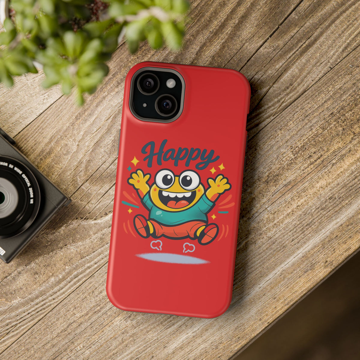 Happy Monster Magnetic Protective Phone Case Red