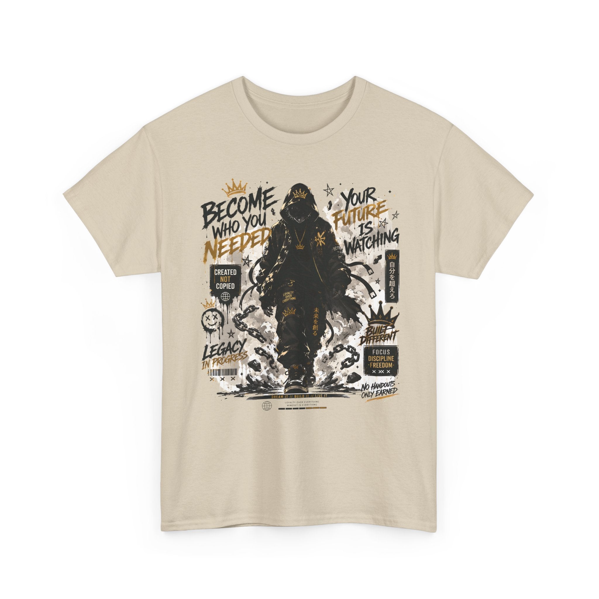 Motivational Soldier Graphic Tee – "Become Who You Need" Inspirational Military Design