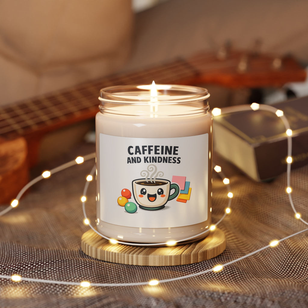 Caffeine and Kindness Soy Candle, office humor | coffee fuel, meeting memes