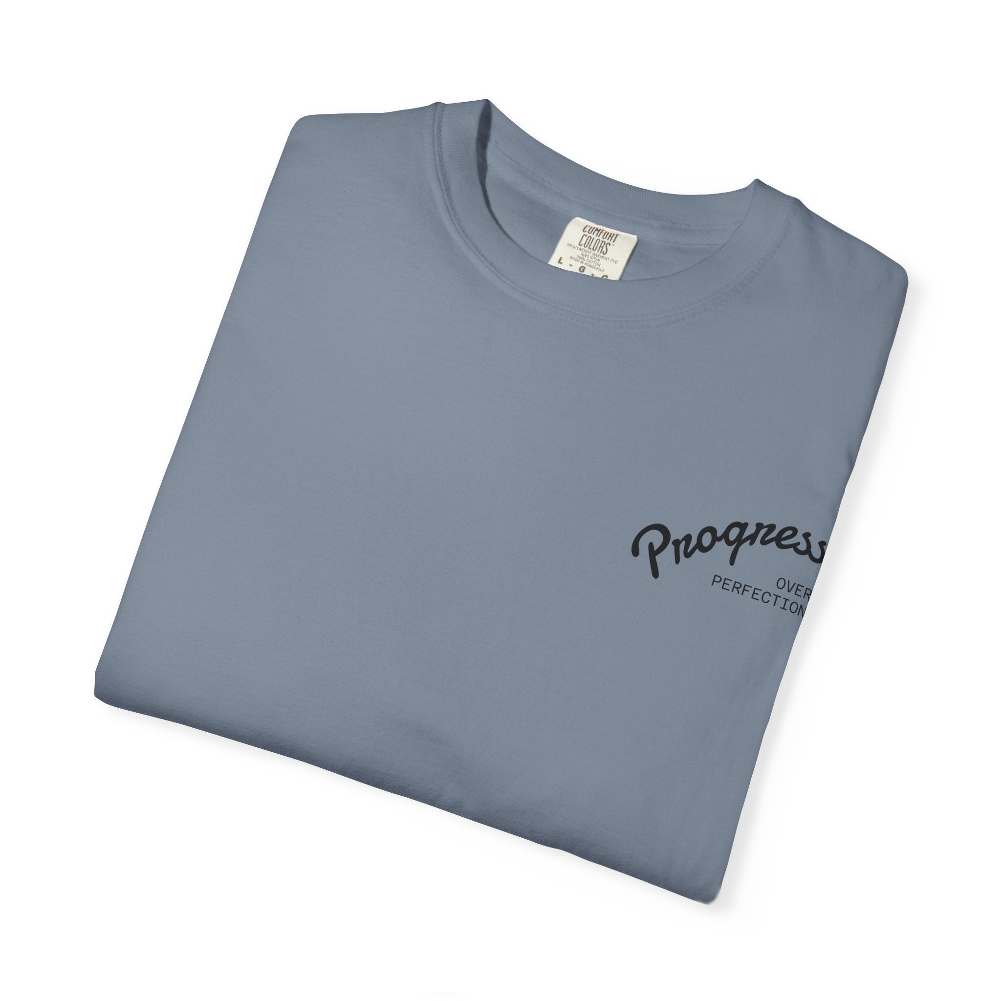 Progress Script Pocket Tee — Garment-Dyed White T-Shirt