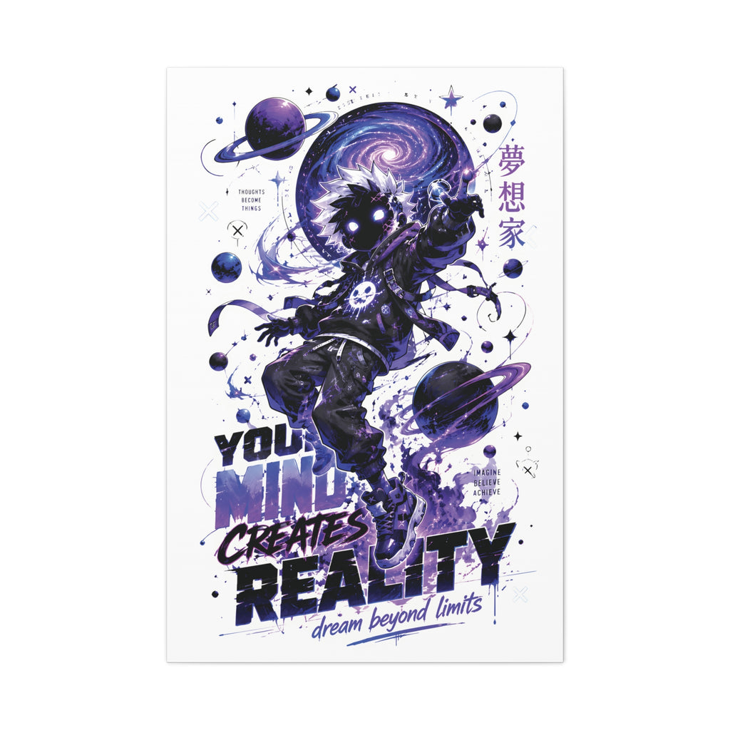 Space Astronaut Canvas Print — “You Mind Creates Reality” Inspirational Wall Art