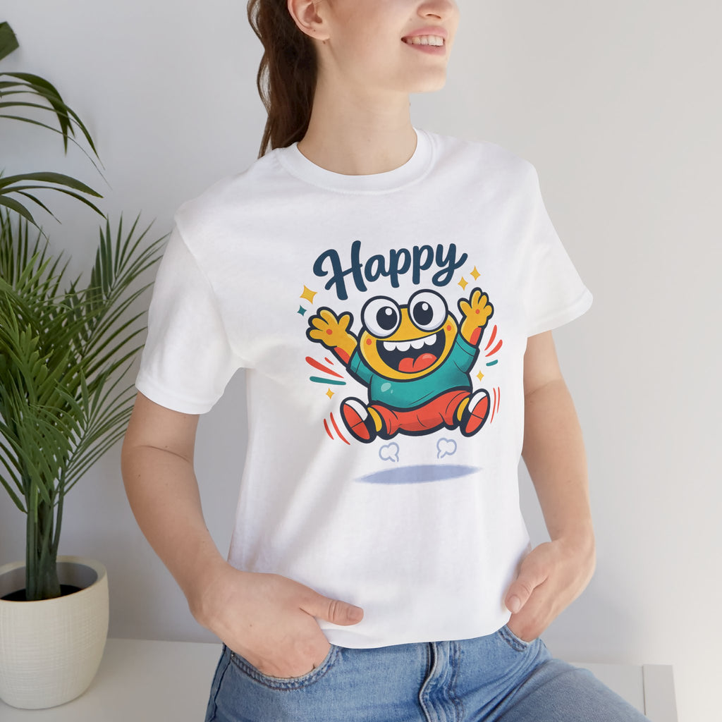 Happy Mood Blob Tee | kawaii minimal, thick outline emoji cartoon