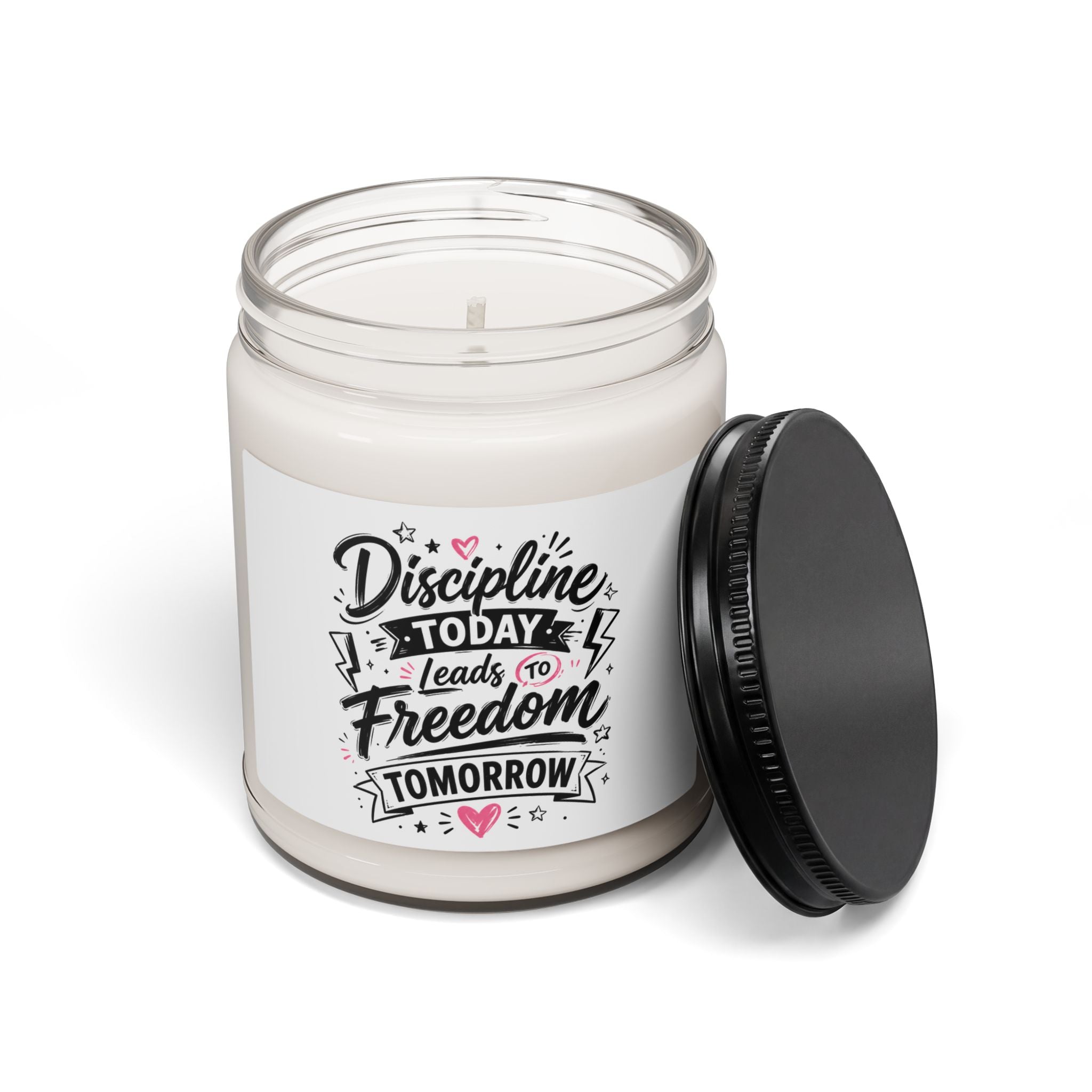 Soy Candle — "Discipline Today Leads to Freedom Tomorrow" Motivational Scented Candle (9oz)