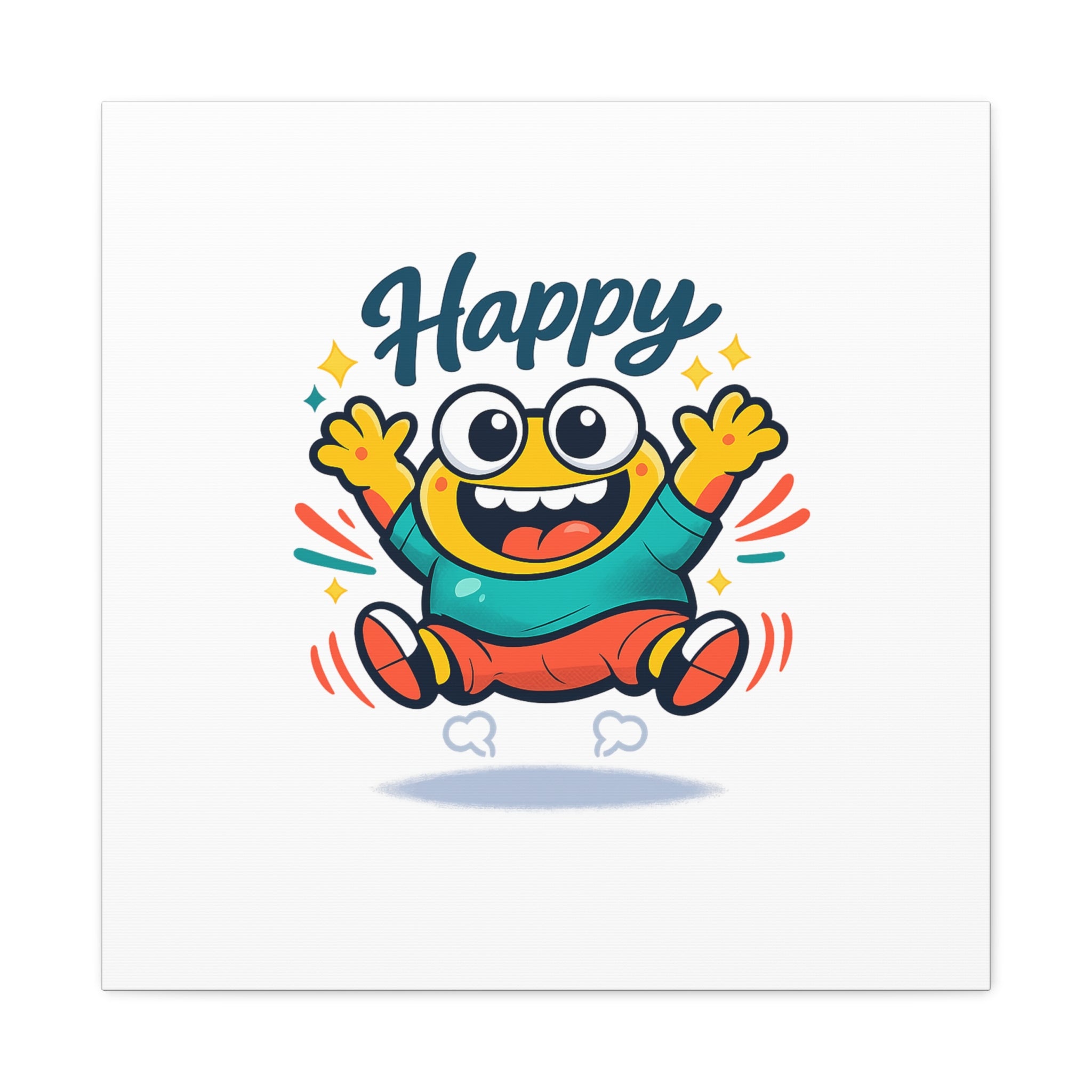 Happy Blob Cartoon Canvas | Bold Cartoon, Thick Outline, Kawaii Minimal