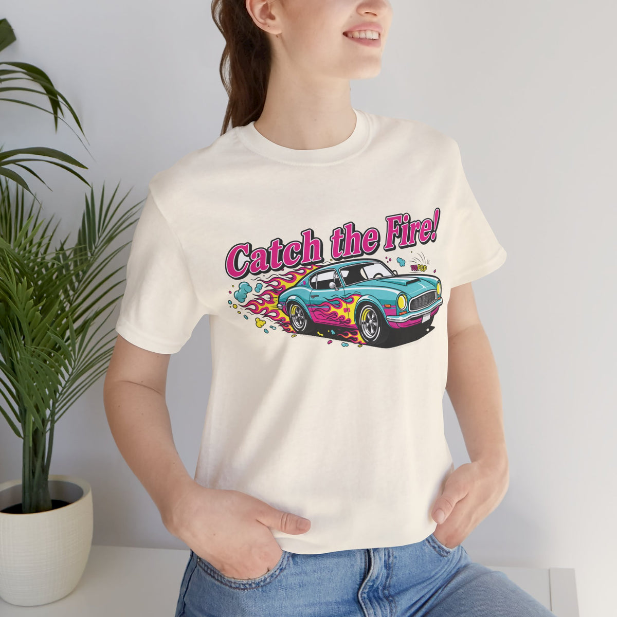 Catch the Fire Vintage Muscle Car Graphic T Shirt